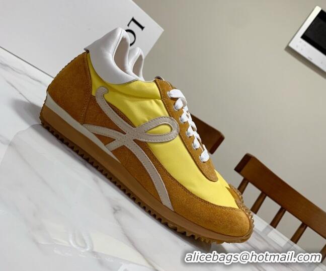 Top Grade Loewe Suede & Fabric Sneakers Yellow 111745