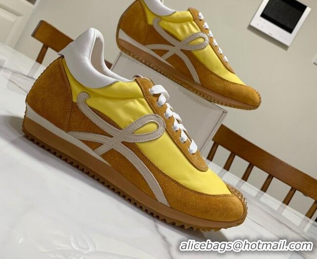 Top Grade Loewe Suede & Fabric Sneakers Yellow 111745