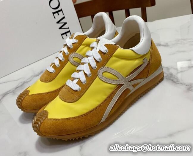 Top Grade Loewe Suede & Fabric Sneakers Yellow 111745