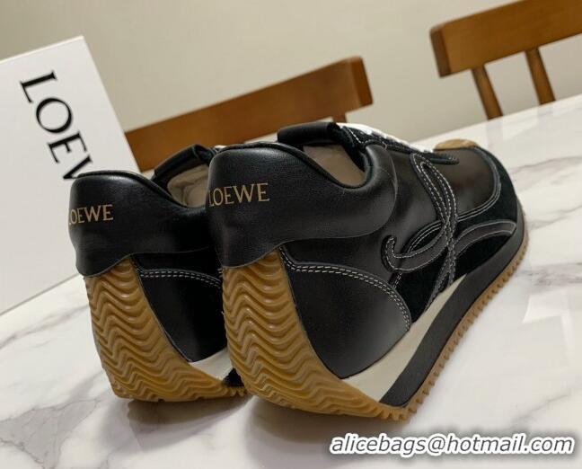 Perfect Loewe Suede & Calfskin Sneakers Black 111746