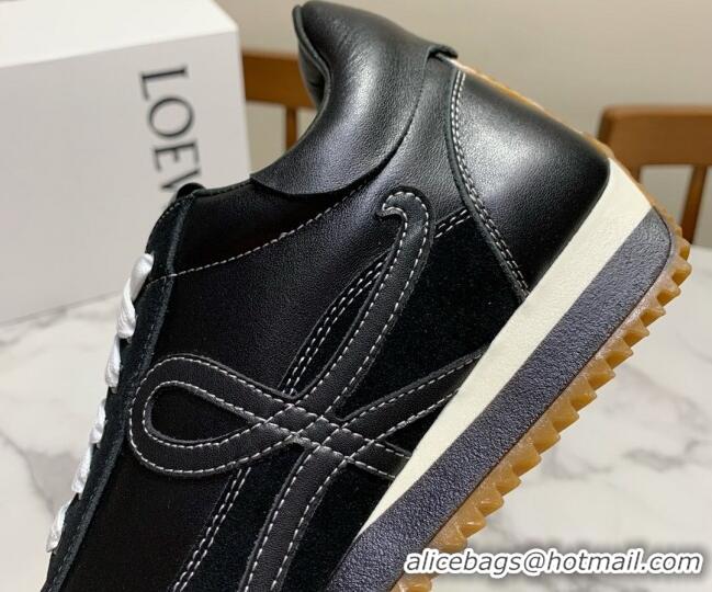 Perfect Loewe Suede & Calfskin Sneakers Black 111746