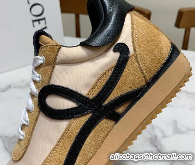 Good Looking Loewe Suede & Fabric Sneakers Beige/Brown 111748