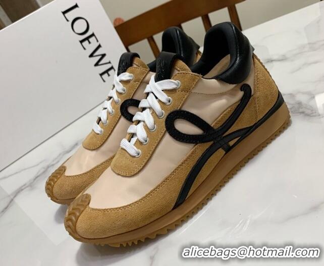 Good Looking Loewe Suede & Fabric Sneakers Beige/Brown 111748