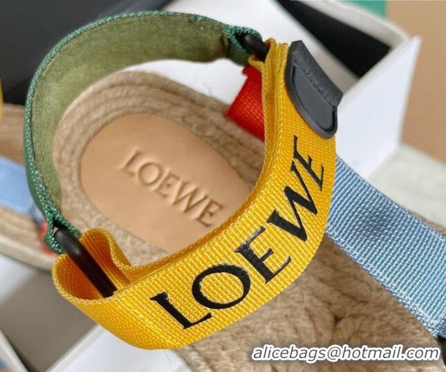 Good Product Loewe Logo Strap Flat Sandals Yellow 070903