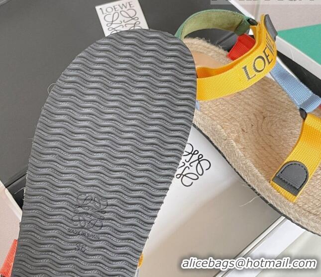 Good Product Loewe Logo Strap Flat Sandals Yellow 070903