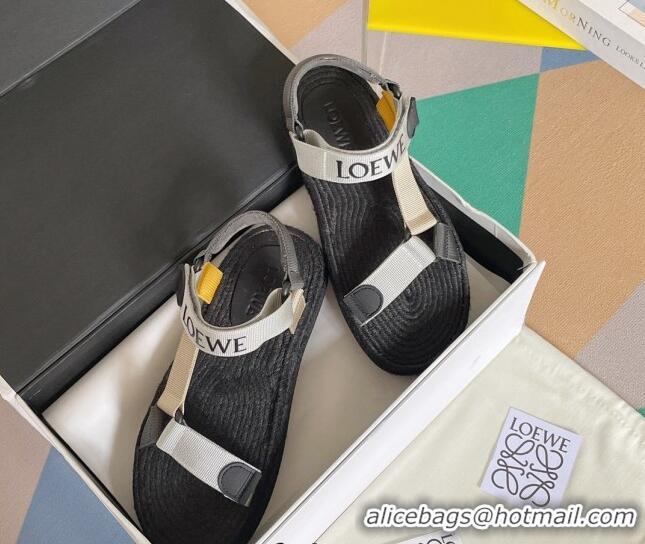 Low Price Loewe Logo Strap Flat Sandals White 070904