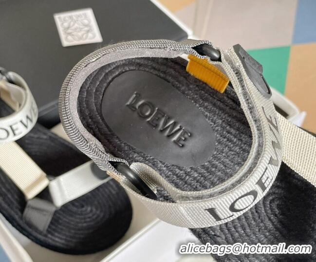 Low Price Loewe Logo Strap Flat Sandals White 070904