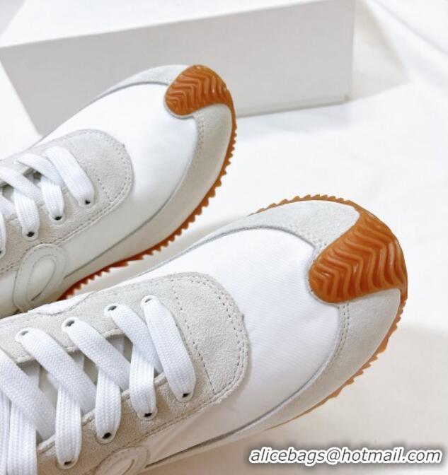 Top Quality Loewe Flow High Top Sneakers in Silk and Suede White 101067