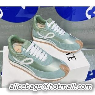 Low Cost Loewe Flow Silk & Suede Sneakers Geen 229122