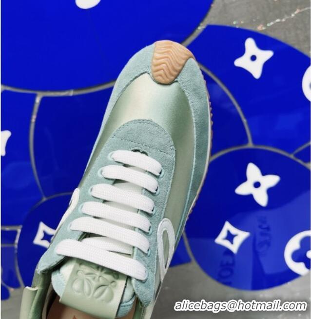 Low Cost Loewe Flow Silk & Suede Sneakers Geen 229122