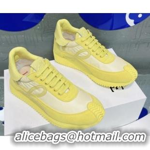 Perfect Loewe Flow Silk & Suede Sneakers Yellow 229123