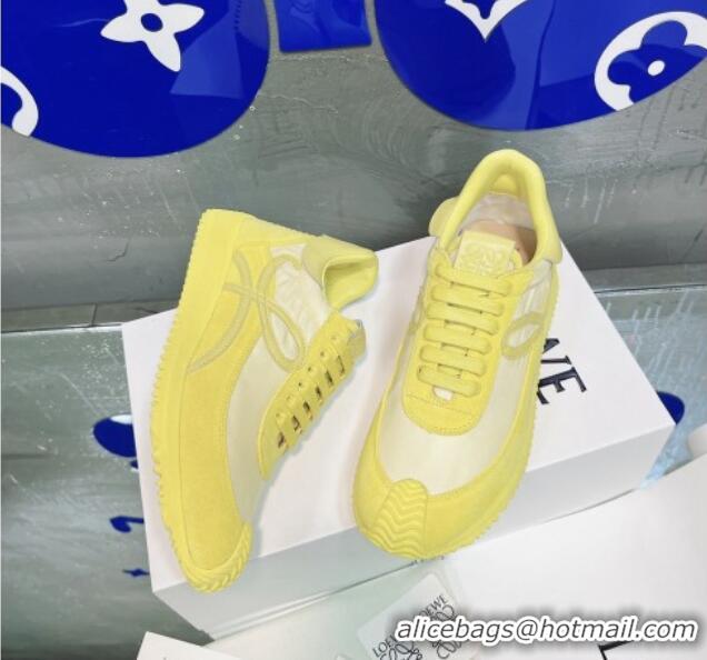 Perfect Loewe Flow Silk & Suede Sneakers Yellow 229123