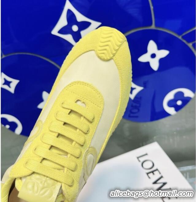 Perfect Loewe Flow Silk & Suede Sneakers Yellow 229123