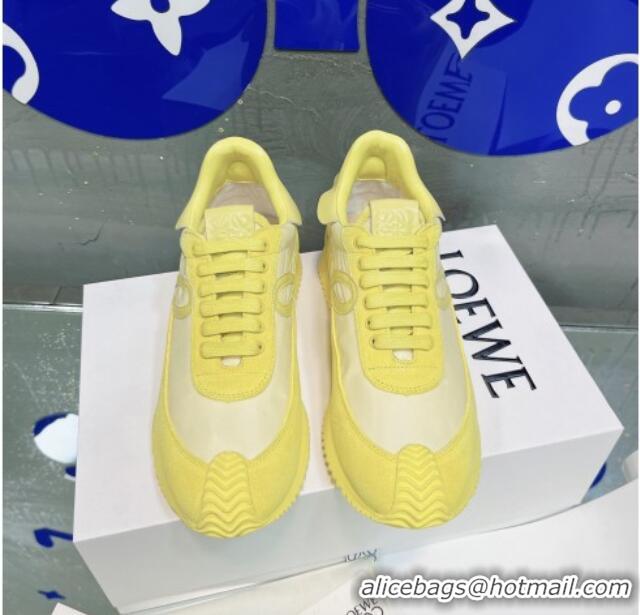 Perfect Loewe Flow Silk & Suede Sneakers Yellow 229123