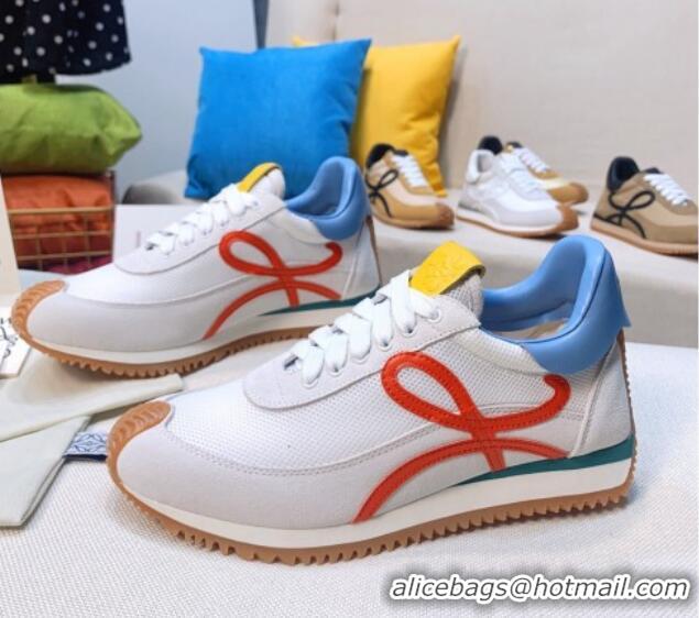 Good Quality Loewe Flow Mesh & Suede Sneakers White/Blue 229131