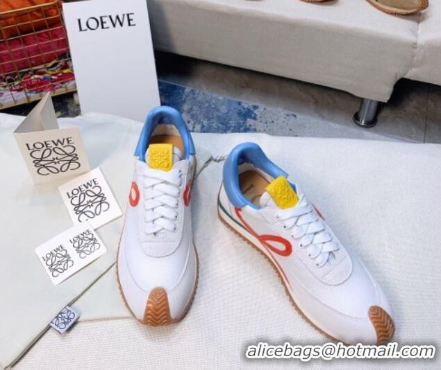 Good Quality Loewe Flow Mesh & Suede Sneakers White/Blue 229131