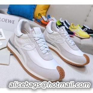 Duplicate Loewe Flow Silk & Suede Sneakers White/Grey 229140