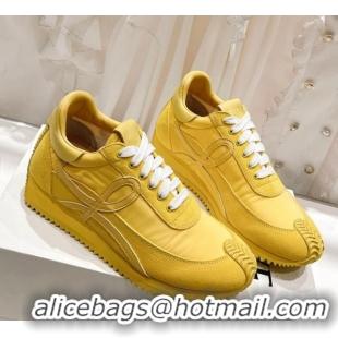 Best Price Loewe Flow Runner Sneakers in Suede and Nylon Yellow 506052