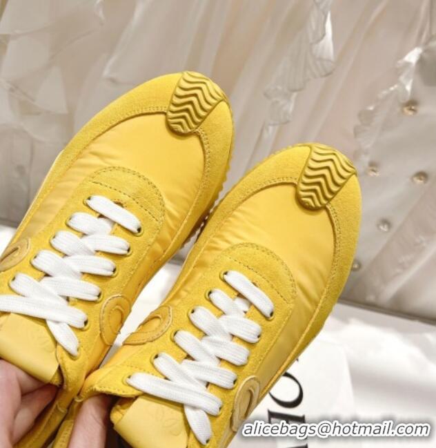 Best Price Loewe Flow Runner Sneakers in Suede and Nylon Yellow 506052