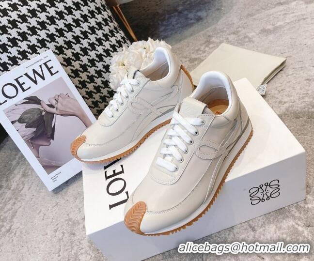 Top Grade Loewe Flow Runner Sneakers in Calfskin White 506055