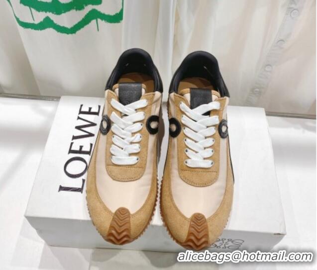 Low Cost Loewe Flow Runner Sneakers in Suede and Nylon Brown/Beige/Black 506058