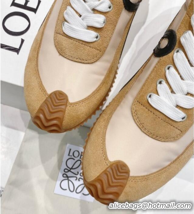 Low Cost Loewe Flow Runner Sneakers in Suede and Nylon Brown/Beige/Black 506058