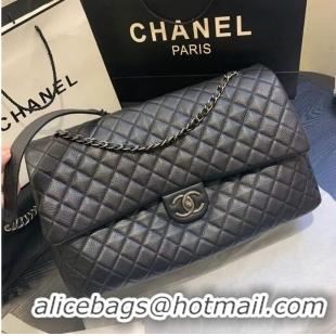 Top Quality Chanel Large CF Flap Bag Original Leather A91169 Black & Silver Tone