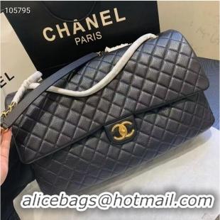 Unique Grade Chanel Large CF Flap Bag Original Leather A91169 Black & Gold Tone