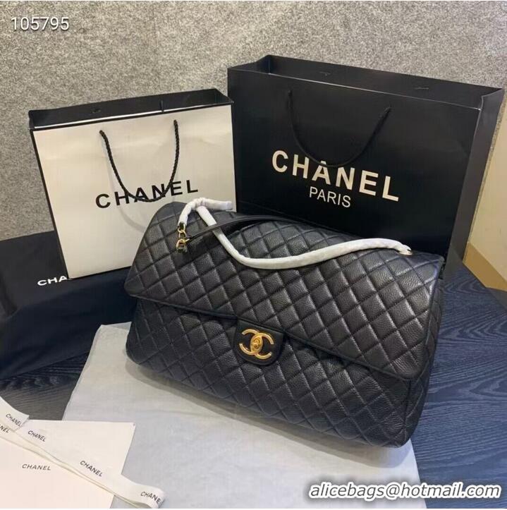 Unique Grade Chanel Large CF Flap Bag Original Leather A91169 Black & Gold Tone