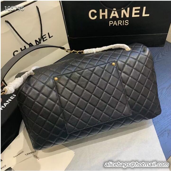 Buy Inexpensive Chanel Large CF Flap Bag Original Leather A91169 Black & Gold Tone