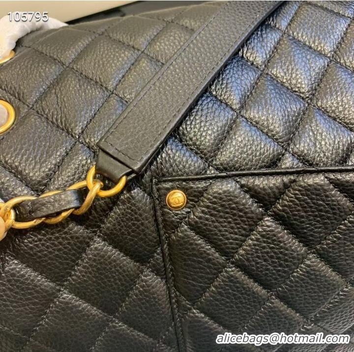 Buy Inexpensive Chanel Large CF Flap Bag Original Leather A91169 Black & Gold Tone