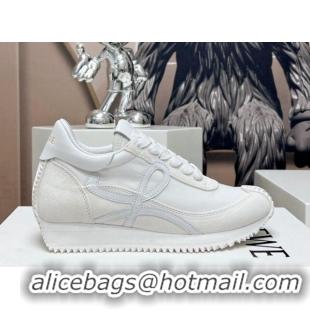 Low Price Loewe Flow Runner Sneakers in Suede and Nylon White 506078