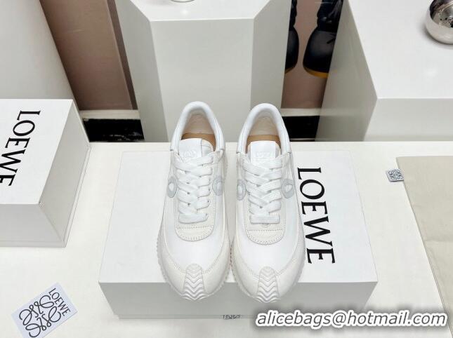 Low Price Loewe Flow Runner Sneakers in Suede and Nylon White 506078