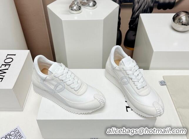 Low Price Loewe Flow Runner Sneakers in Suede and Nylon White 506078