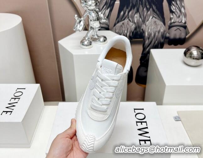 Low Price Loewe Flow Runner Sneakers in Suede and Nylon White 506078