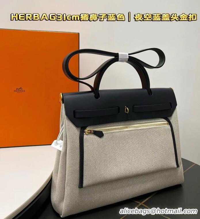 ​Best Price Hermes Herbag Zip Cabine Bag 31cm In Canvas and Calf Leather H12012-2