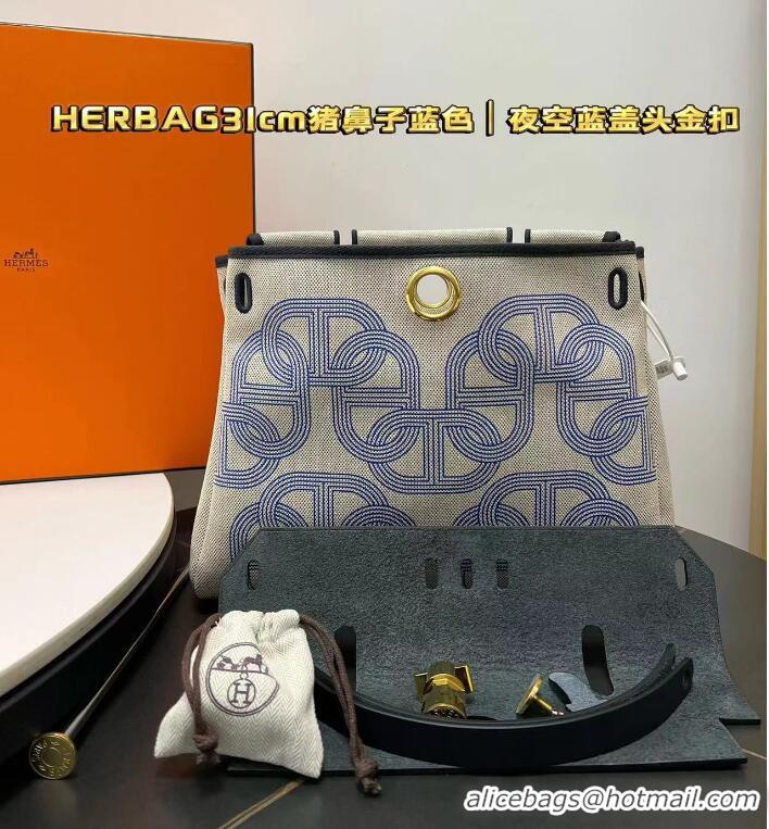 ​Best Price Hermes Herbag Zip Cabine Bag 31cm In Canvas and Calf Leather H12012-2