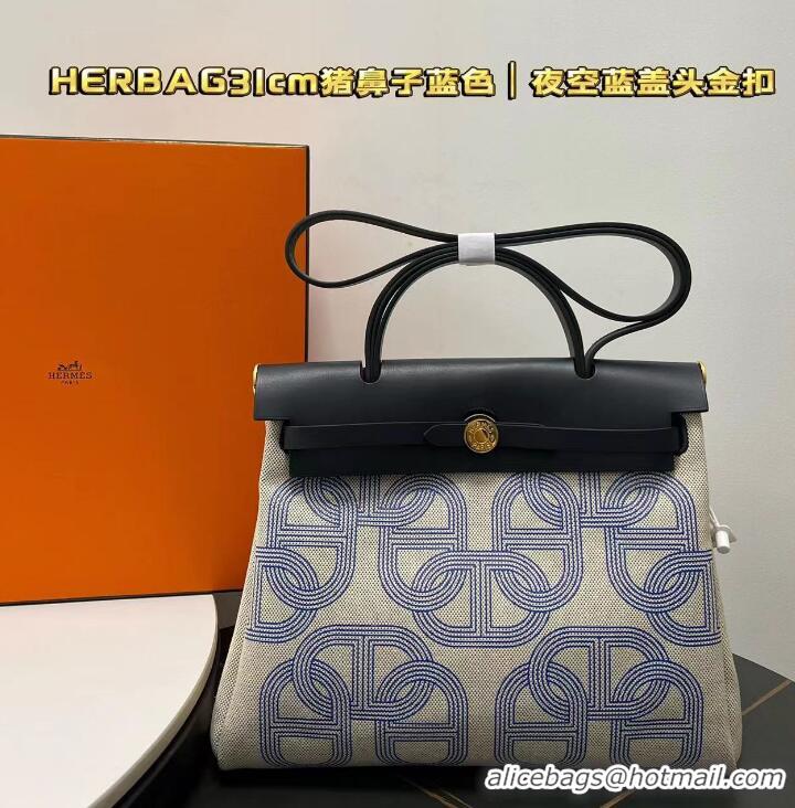 ​Best Price Hermes Herbag Zip Cabine Bag 31cm In Canvas and Calf Leather H12012-2