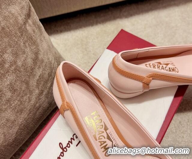 Luxury Discount Salvatore Ferragamo Vara Bow Calfskin Pumps 3.5cm Pink 022501