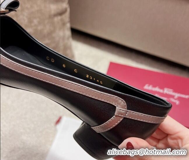 Buy Fashionable Salvatore Ferragamo Vara Bow Calfskin Pumps 3.5cm Black 3022503