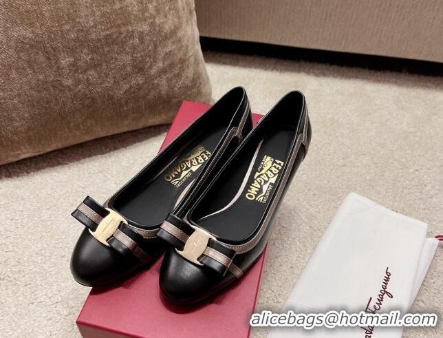 Buy Fashionable Salvatore Ferragamo Vara Bow Calfskin Pumps 3.5cm Black 3022503