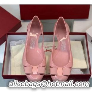 Generous Salvatore Ferragamo Vara Bow PVC Ballerinas Light Pink 0323037