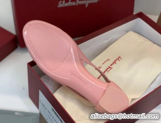 Generous Salvatore Ferragamo Vara Bow PVC Ballerinas Light Pink 0323037