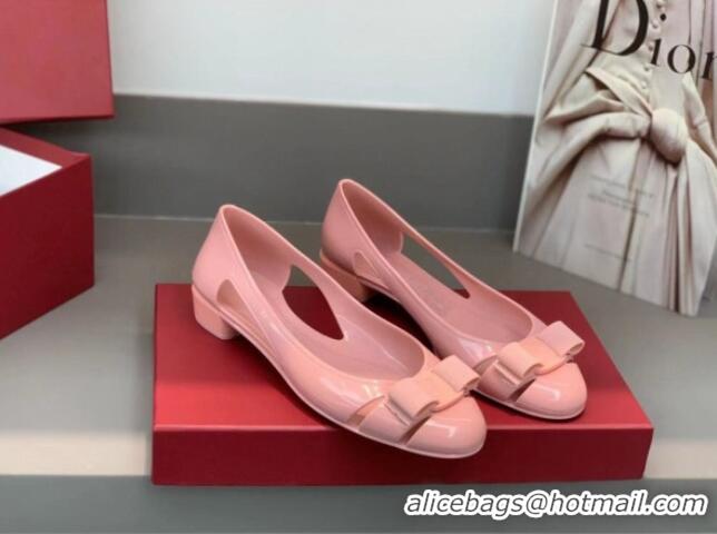 Generous Salvatore Ferragamo Vara Bow PVC Ballerinas Light Pink 0323037