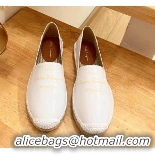 Discount Fashion Ferragamo calfskin and Rope Espadrilles White 0703051