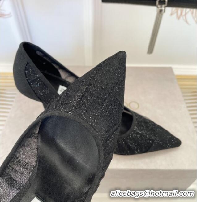 Unique Style Jimmy Choo Love Mesh and Glitter Pumps 8.5cm 013018 Black