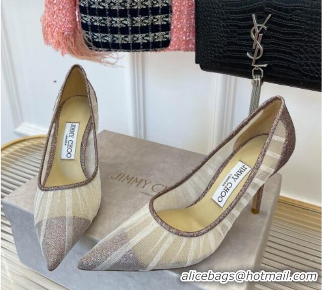 Purchase Jimmy Choo Love Mesh and Glitter Pumps 8.5cm 013018 Gold