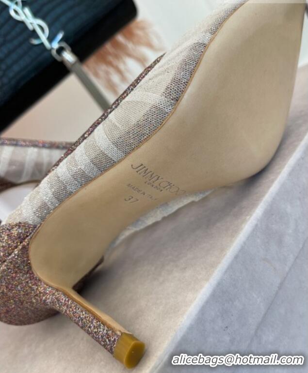 Purchase Jimmy Choo Love Mesh and Glitter Pumps 8.5cm 013018 Gold