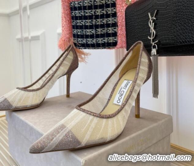 Purchase Jimmy Choo Love Mesh and Glitter Pumps 8.5cm 013018 Gold