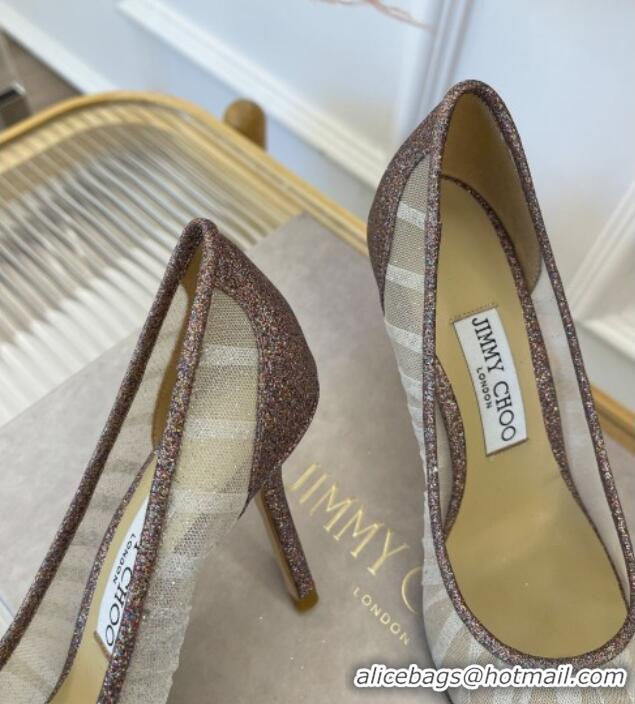 Purchase Jimmy Choo Love Mesh and Glitter Pumps 8.5cm 013018 Gold